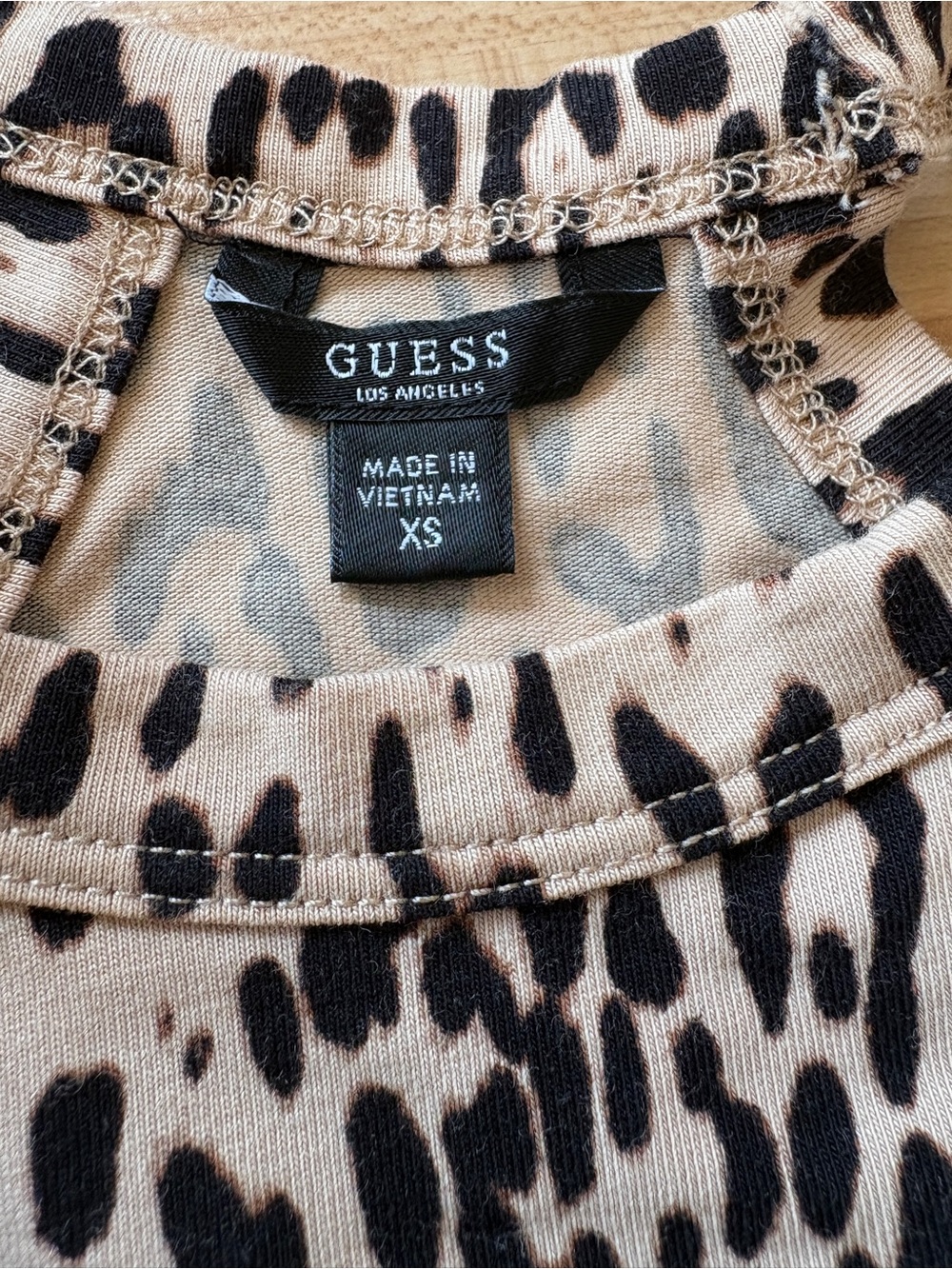 GUESS Leopard-Print Tee - Tan & Black